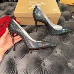 New Size 39.5 Christian Louboutin Kate 100 Disco Queen Suede Pumps